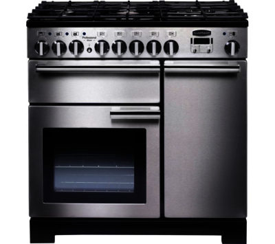 RANGEMASTER  Professional Deluxe 90 Dual Fuel Range Cooker - Stainless Steel